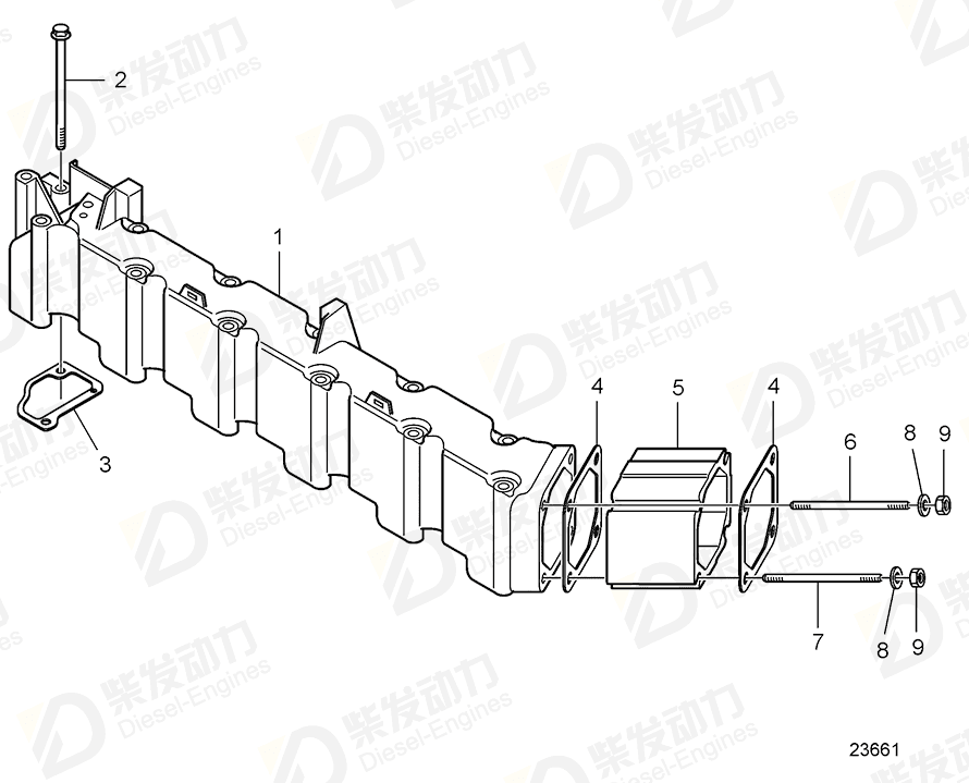 VOLVO Inlet manifold 20907454 Drawing